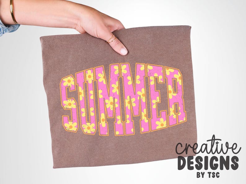 Summer PNG | Varsity Font | Flowers | Summer Designs | Retro Flowers | Summertime | Distressed | Sublimation | Digital Download image 4
