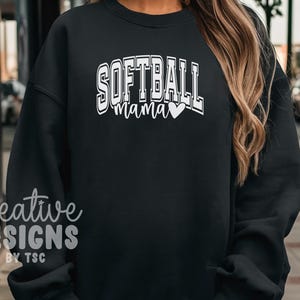 Softball Mama SVG PNG | Sublimation | Varsity Font | Sports | Digital Download image 3