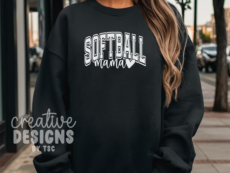 Softball Mama SVG PNG | Sublimation | Varsity Font | Sports | Digital Download image 3