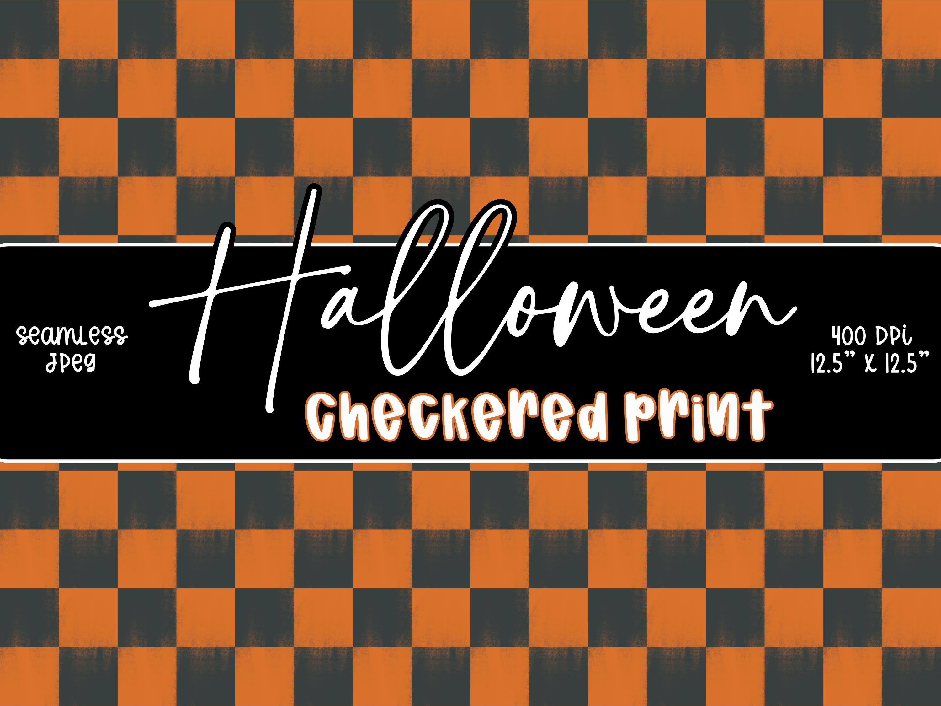 Orange and Black Checkered Seamless Pattern, Halloween Digital Papers ...