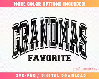 SVG PNG favorito de la abuela, camiseta favorita del nieto (SVG) (PPT), SVG universitario (PPT), SVG favorito (PPT), archivos de manualidades digitales para Cricut/Silhouette