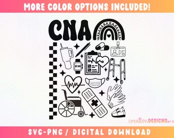 CNA SVG PNG, Nursing Assistant Svg Png, Nurse Aide Svg Png, Cna Shirt Svg Png, Varsity Cna Sublimation, Cna Collage Svg, Retro Cna Svg Png