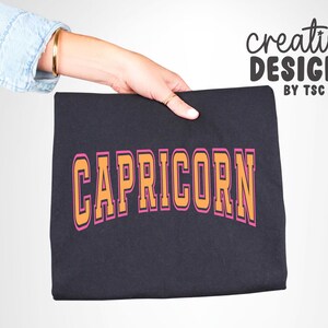 Capricorn SVG PNG | Varsity Font | Zodiac Sign | Birth Sign | Cut File | Digital Download image 5
