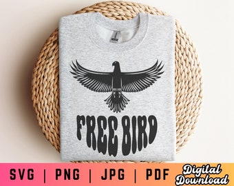 Free Bird Svg Png, Graphic Tee Svg Png, Classic Rock Svg Png, Rock Shirt Svg Png, Rock Music Svg Png, Born Free Svg Png, Freedom Svg Png
