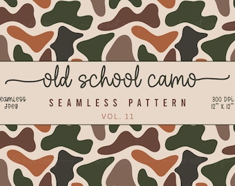 Old School Camo Seamless Pattern | Vintage Camouflage | Marsh Camo | Camouflage Wallpapers | Camo Sublimation | Duck Hunting Camo Pattern