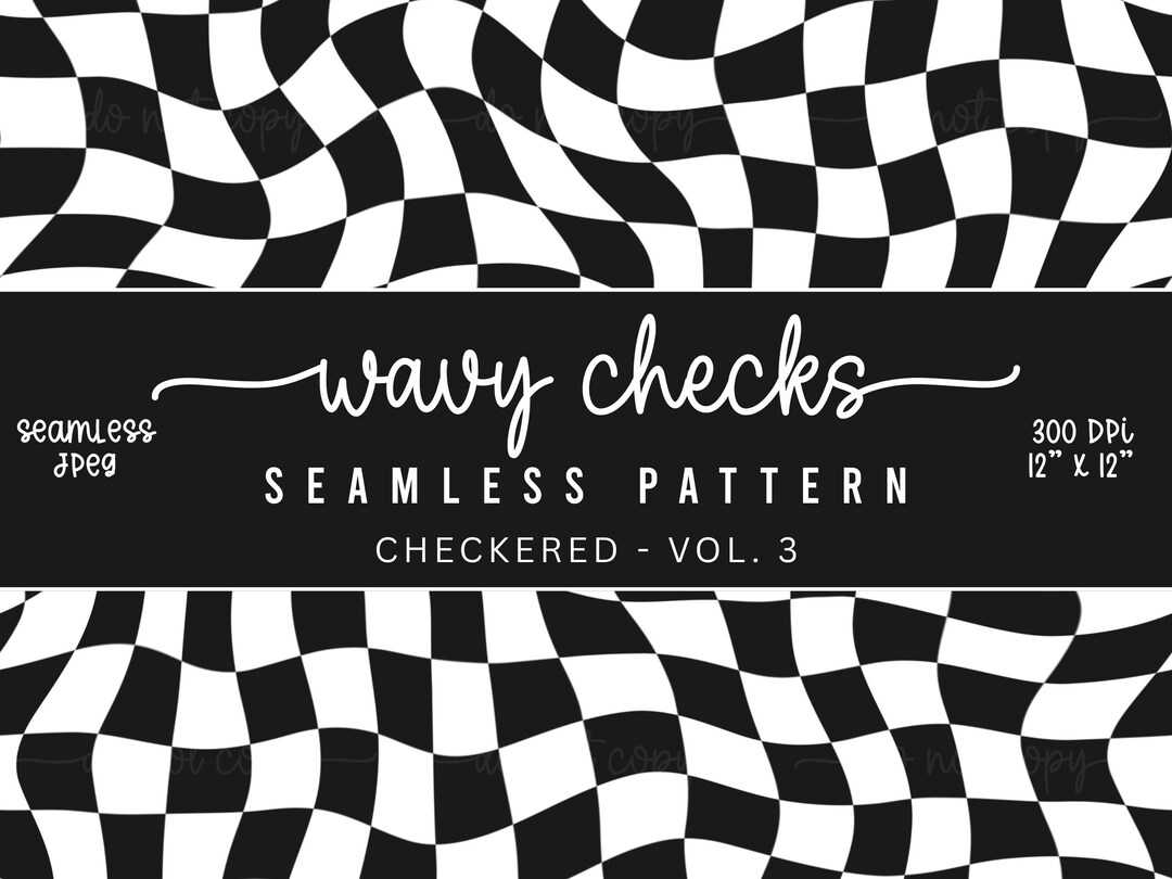 Wavy Checkered Seamless Pattern | Distorted Checkered Print | Checks ...