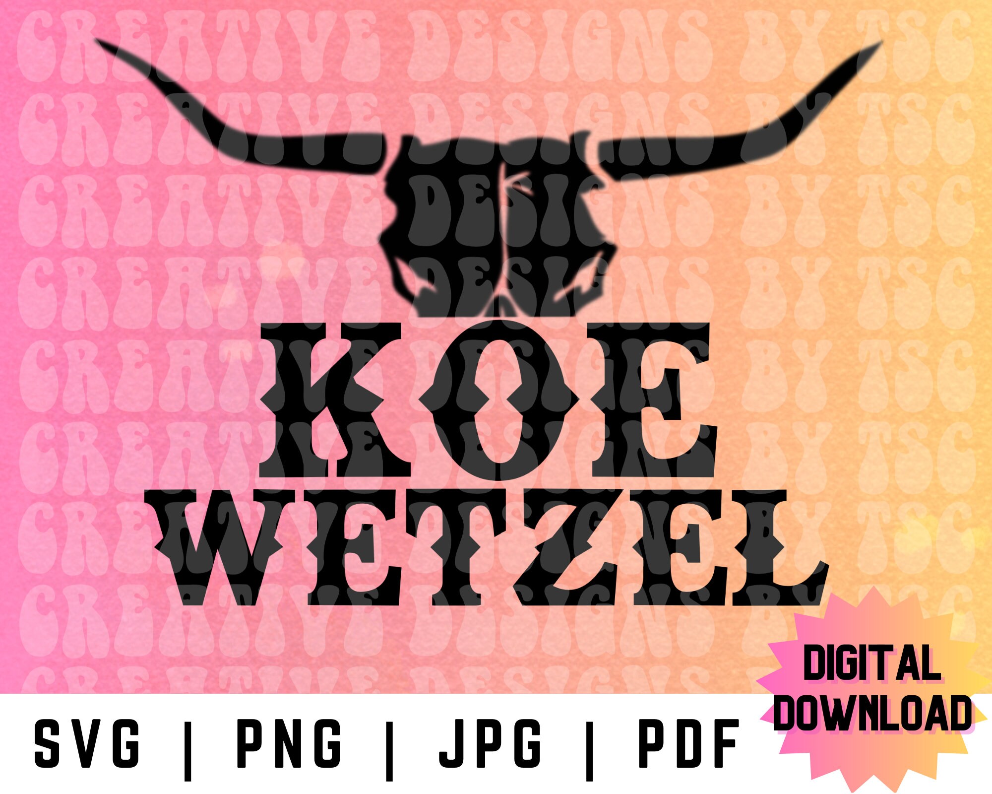 Koe Wetzel Svg Koe Wetzel Png Koe Svg Koe Png Wetzel Svg Etsy