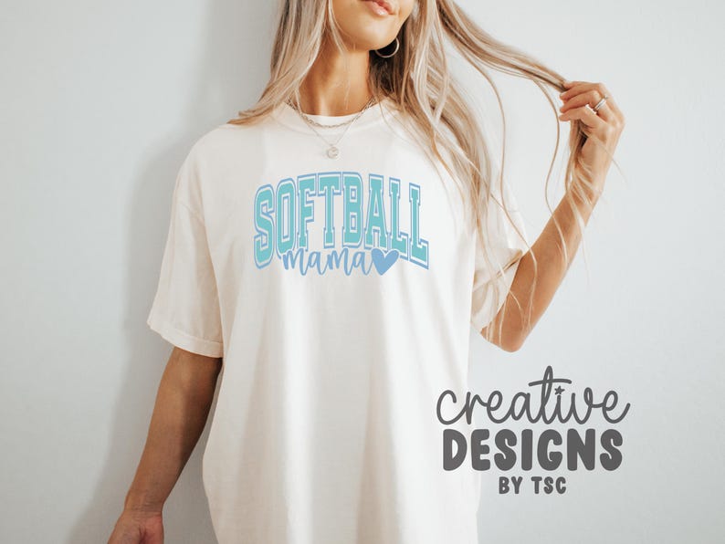 Softball Mama SVG PNG | Sublimation | Varsity Font | Sports | Digital Download image 6