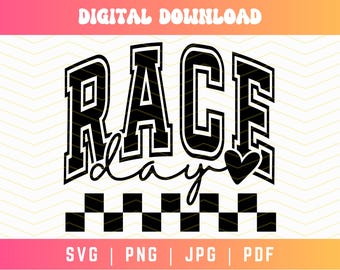 Race Day SVG PNG, Race Day Vibes Svg Png, Game Day Svg, Checkered Racing Svg, Race Season Svg, Race Svg, Race Day Shirt Svg, Varsity Svg Png