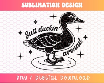 Bara ducka runt PNG, fånig anka PNG, anka PNG, anksublimering, rolig anka PNG, nödställd PNG, retro anka PNG, digital nedladdning