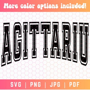 Sagittarius SVG PNG PDF, Varsity Svg Png, Sagittarius Sublimation, Zodiac Svg Png, Zodiac Sign Svg, Sagittarius Designs, Digital Download