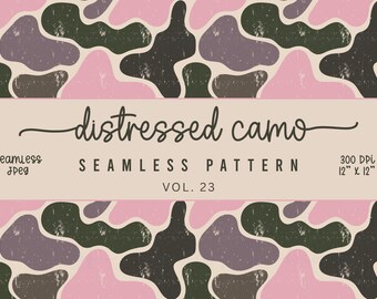 Distressed Camo Seamless Pattern | Girls Camo | Camouflage | Pink | Wallpapers | Sublimation Pattern | Hunting | Digital Download