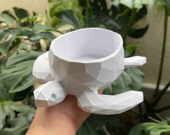 Turtle Tortoise Flower Pot Planter Gift Model 3D Print Animal Sea