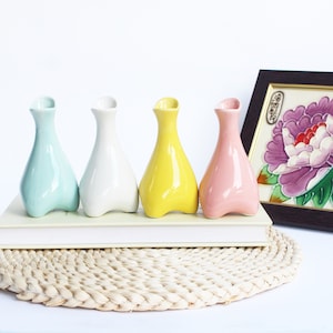 bud vases,Ceramic Vase, Mini Vase,Modern Minimalist, Handmade Vase,shelf vase,Flower Pot,Colorful Morandi Color,Table Decor, Windowsill Vase