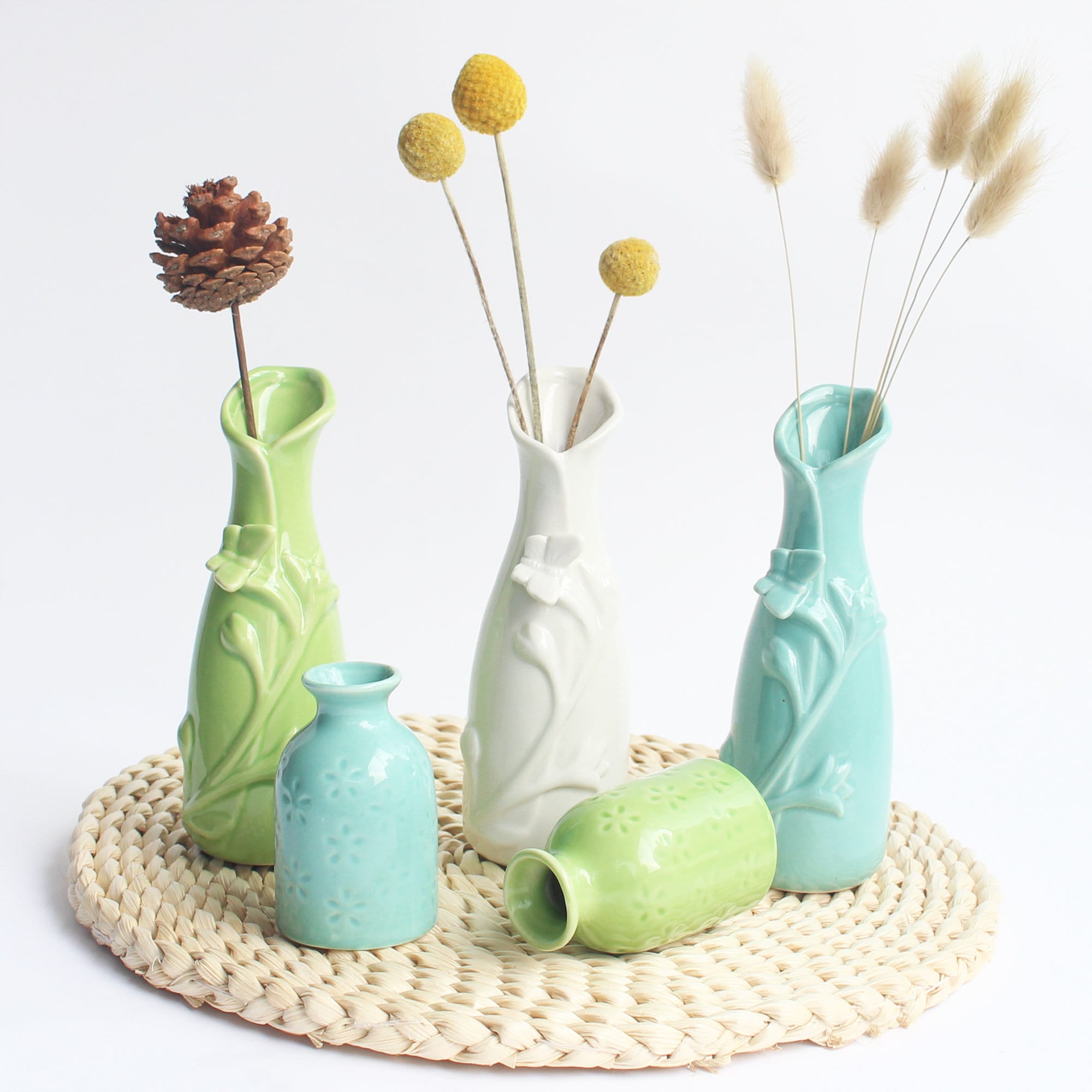 Bud Vases Ceramic Vase Pottery Small Flower Vase Mini Vase Handmade Colorful Vase Shelf Vase flower Mini Pot Home Office Table Decor Etsy