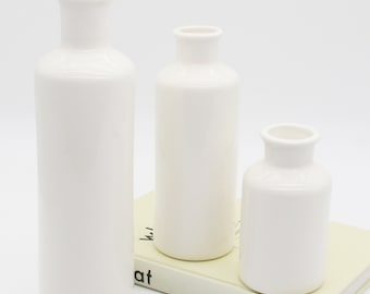 Weiße Keramik Vasen für Blumen Crackle Stil Vase, Moderne Bauernhaus Vase Einzigartige Wohnkultur