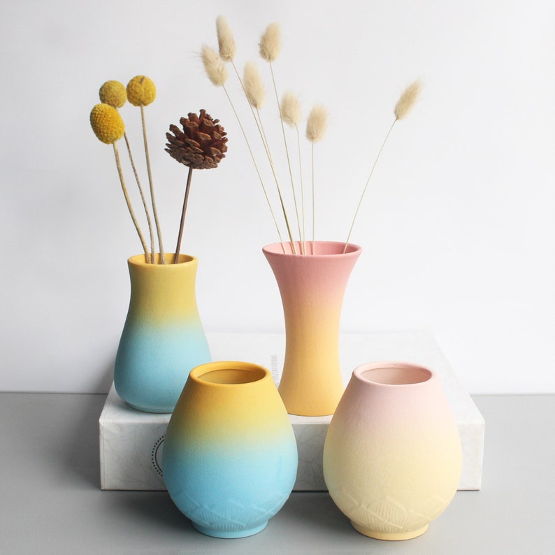 Ceramic Vases for Dried Flowers Multicolor Bud Vase Christmas Etsy