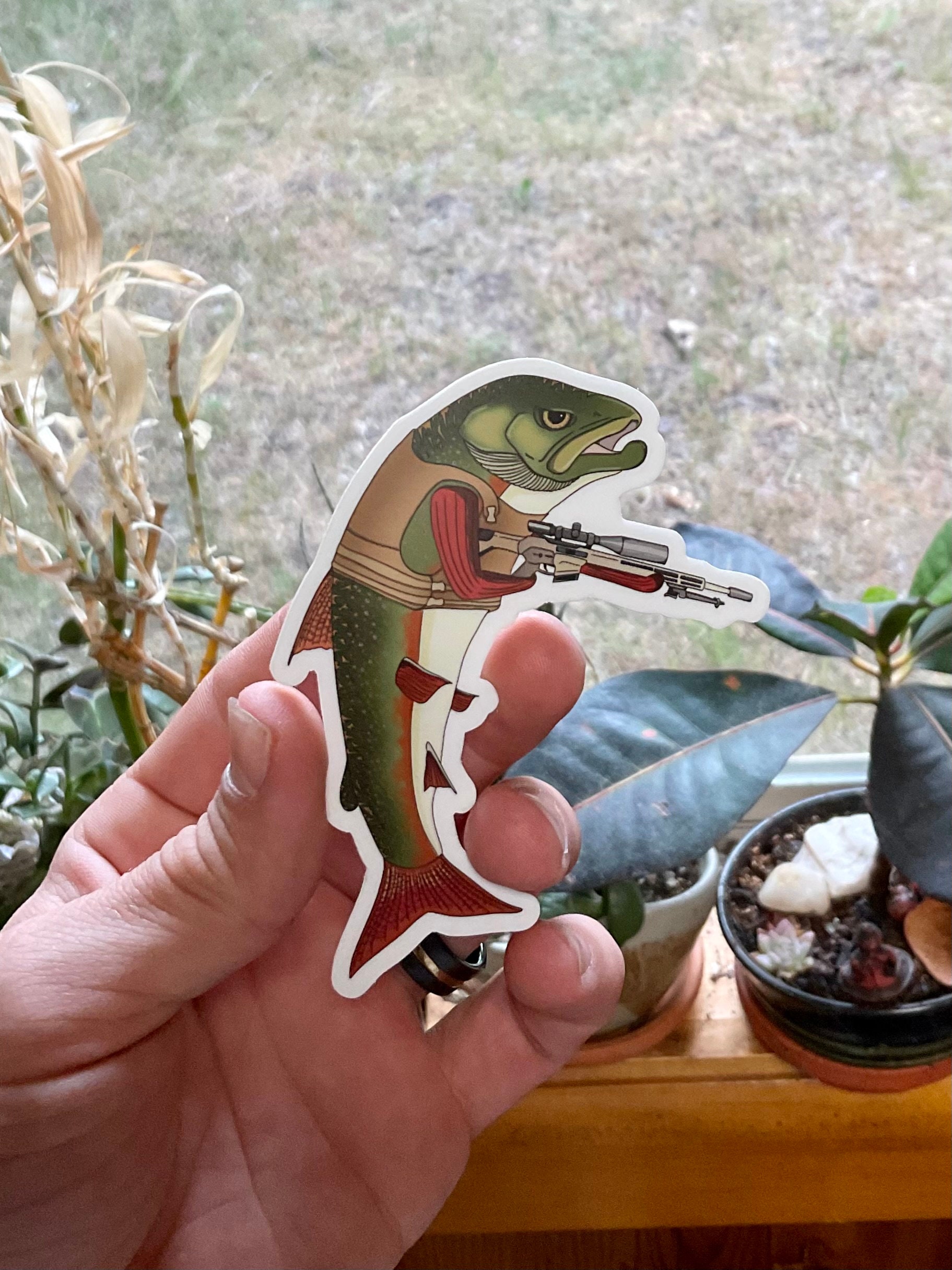Tactical Trout Fly Fishing Sticker - Etsy