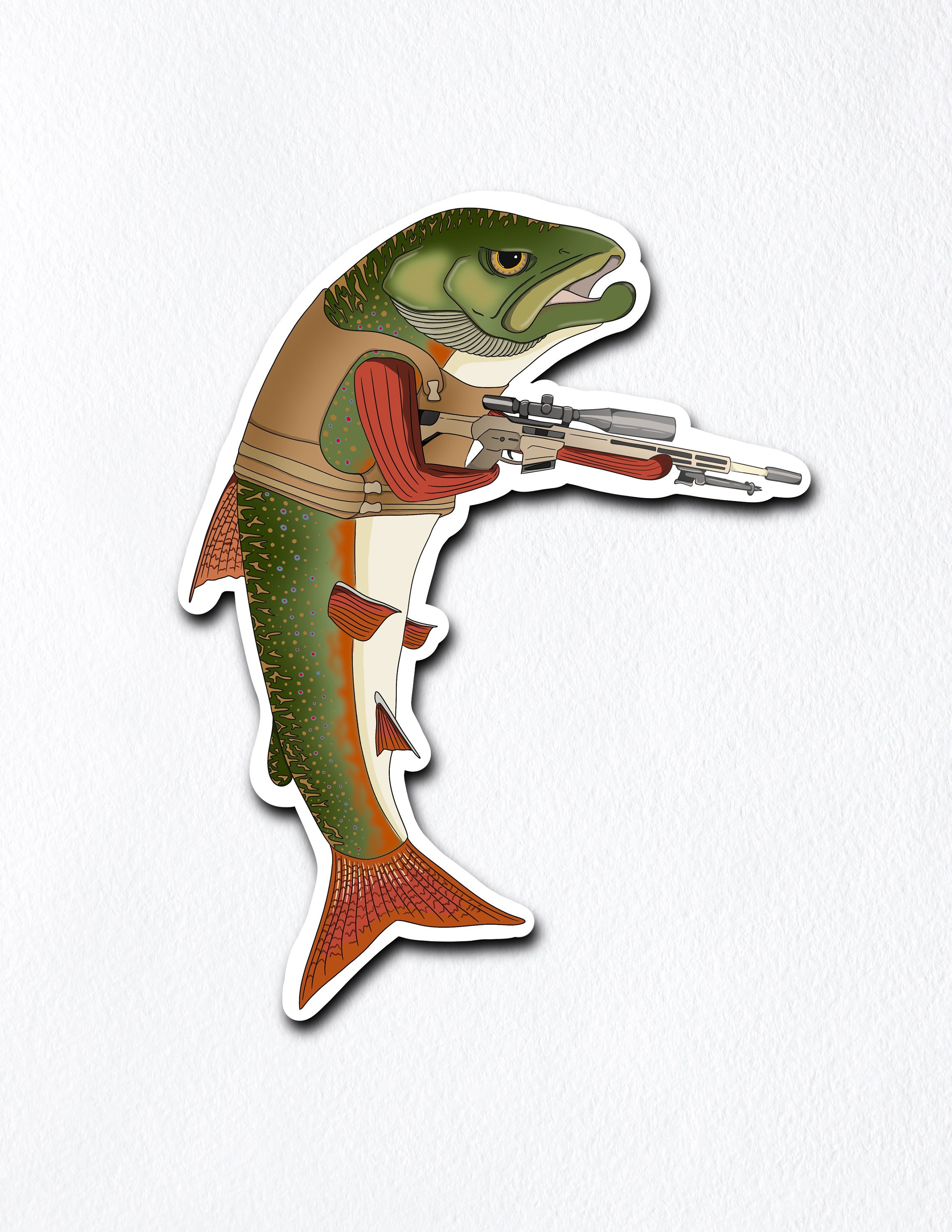Tactical Trout Fly Fishing Sticker