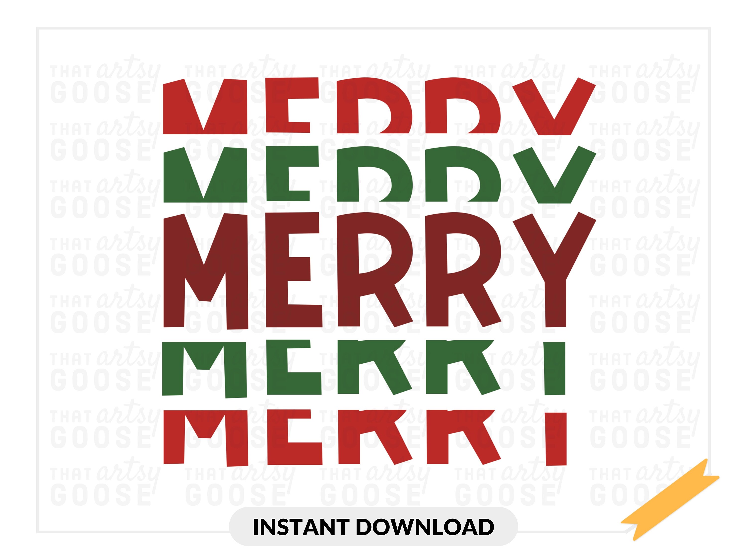 Merry PNG &amp; Printable Poster Download - Etsy