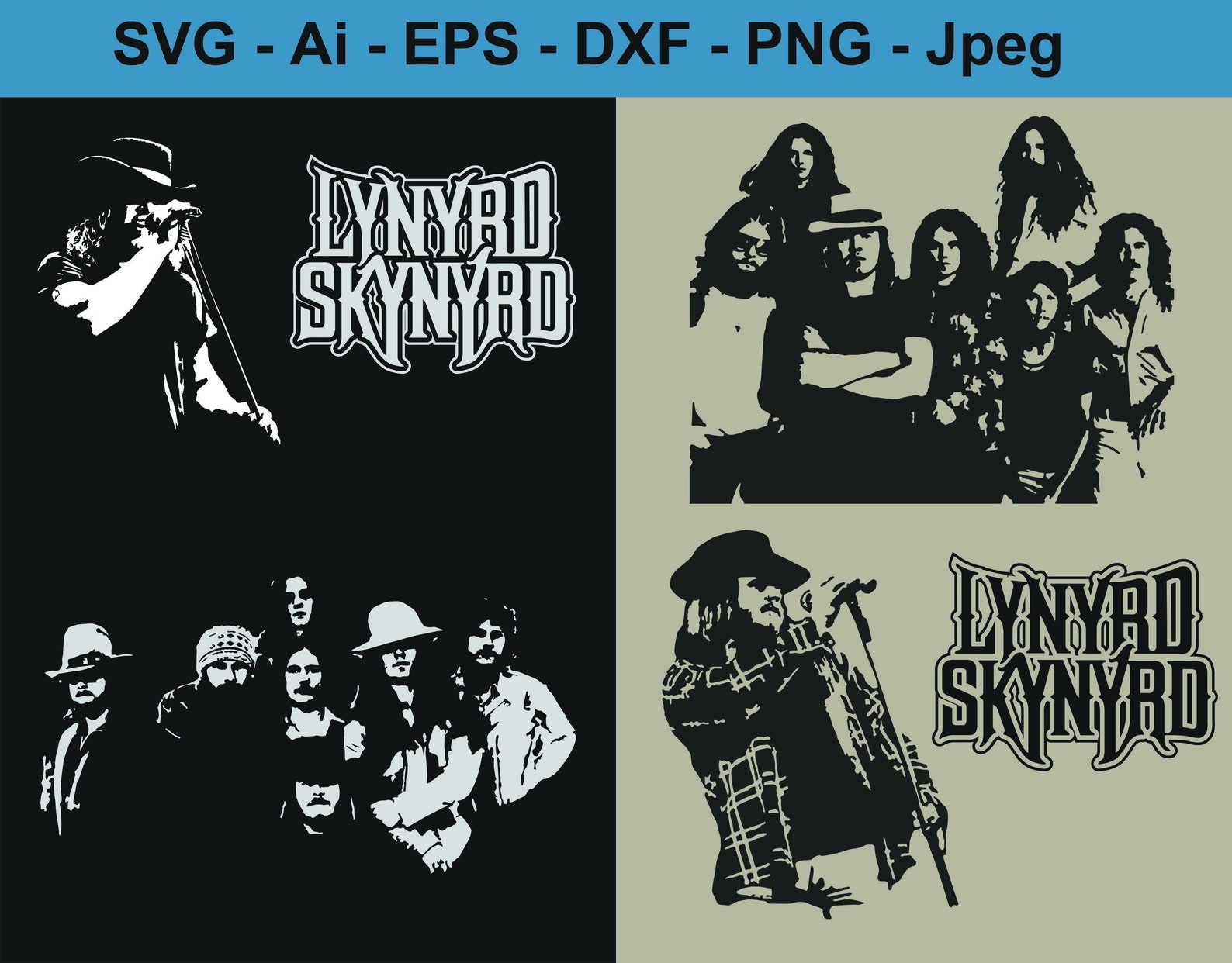 Lynyrd Skynyrd Vector Clipart Digital Download Svg Ai Eps Etsy Canada