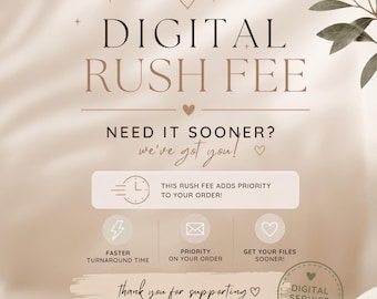 Rush My Order Please! | EXTRA RUSH fee | Fast Processing | Same Day | 1-2 hours Turnaround Time | Special Listing