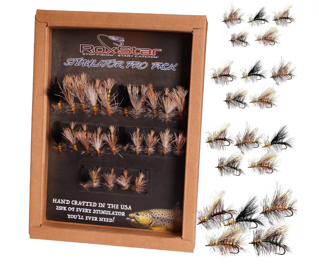 Stimulator Dry Fly Assortment 25 Pack Trout & Bass Dry Flies 
