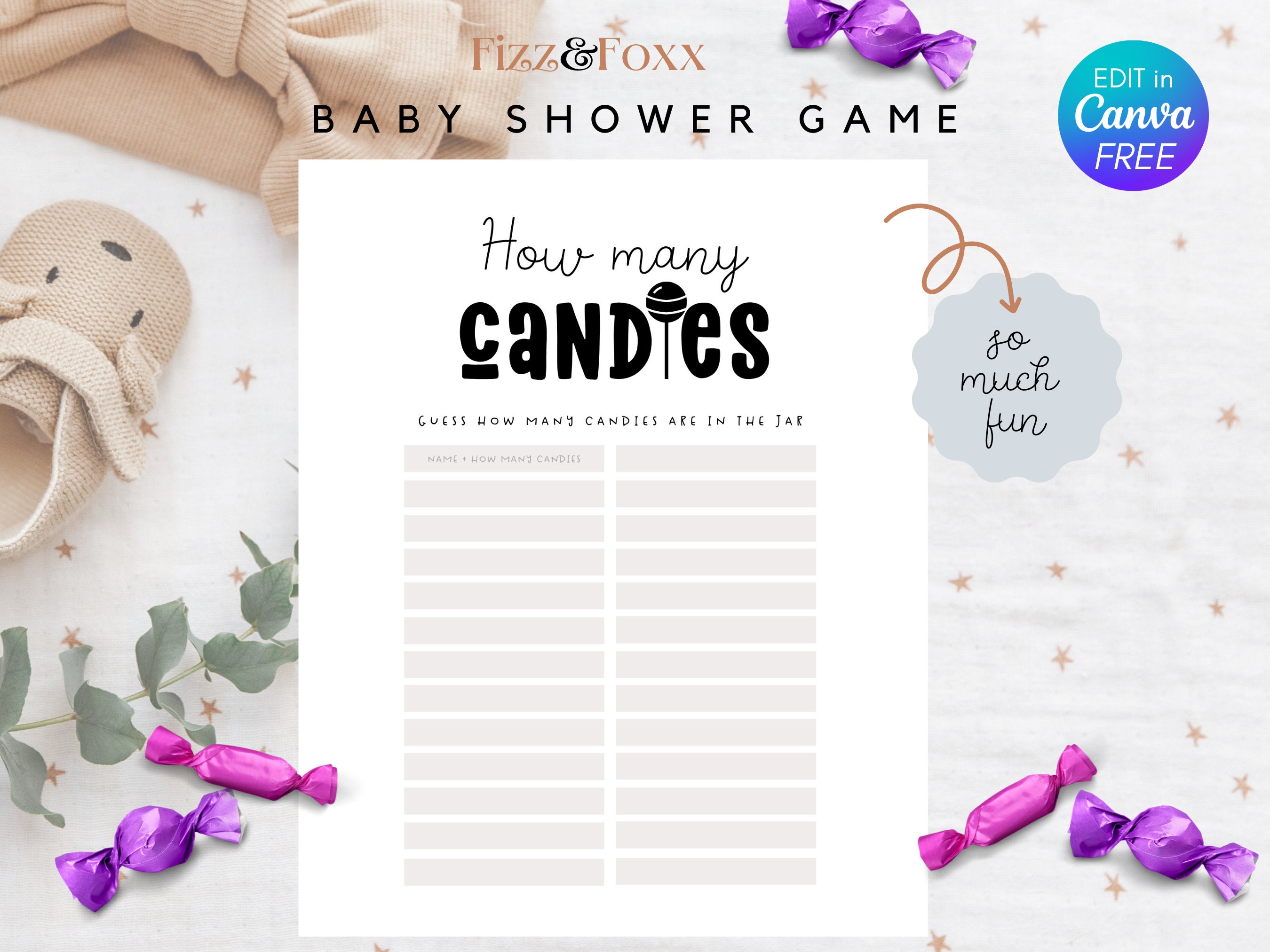 thumbnail image 2 of Mason Jar Guess How Many Candes, Baby Shower Game, Brdal Shower Game... 2 of 9
