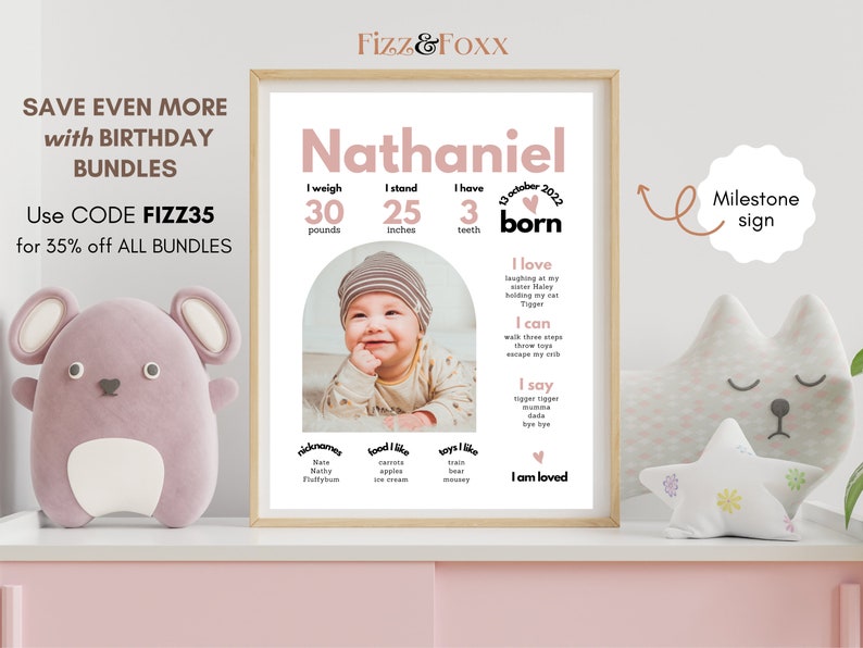 First Birthday Time Capsule Printable, Time Capsule Template, Time Capsule First Birthday Sign ...