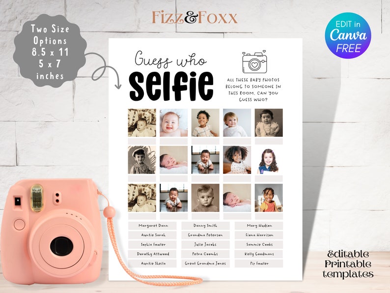 Who's That Baby Game, Guess the Baby Picture Template, Coed Baby