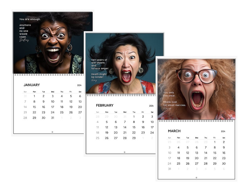 Funny Menopause Gifts, Funny Calendar 2024 Wall, Girl Boss Calendar