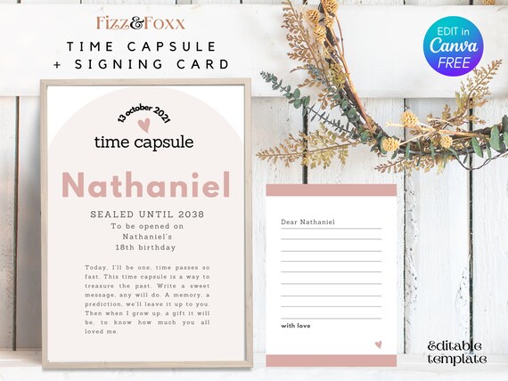 First Birthday Time Capsule Printable Time Capsule Template - Etsy