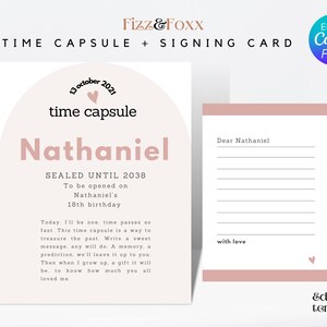 First Birthday Time Capsule Printable, Time Capsule Template, Time ...