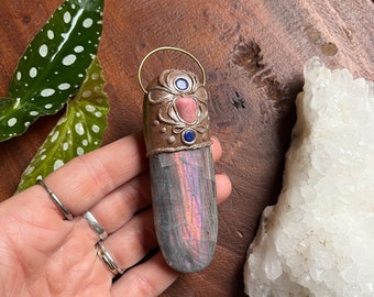 Purple Labradorite rhodonite Lapislazuli talisman