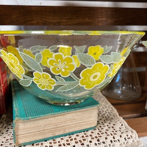 Culver Glass Bowl Vintage Flower design 60s - 70s