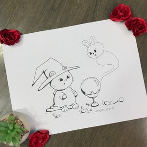 ジニレット & リービット - Stray Kids SKZOO K-Pop 印刷可能なぬり絵ページ