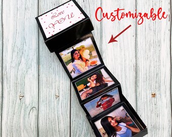 Customizable Photo gift Box / Ladder box for Girlfriend /Boyfriend / Wedding , Anniversary Gifts  / Surprise Box for wife, Husband .