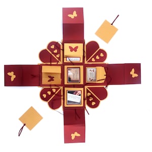 Boîte explosive pour carte de voeux d'anniversaire/anniversaire/Saint-Valentin || Coffret cadeau || Boîte surprise avec photos