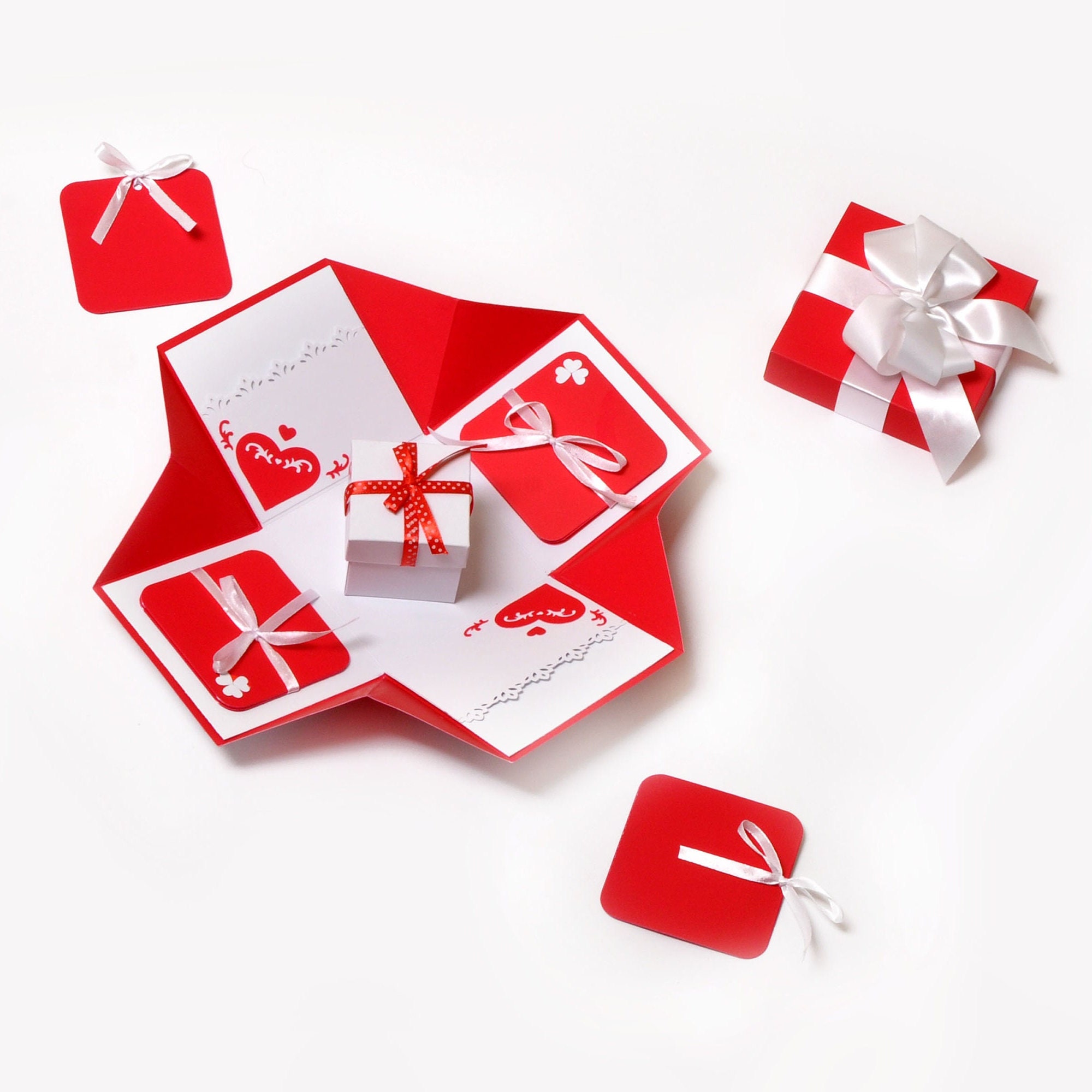 Explosion Box Birthday Surprise || Red Exploding Gift Box for Anniversary ,Christmas , Valentine's day .