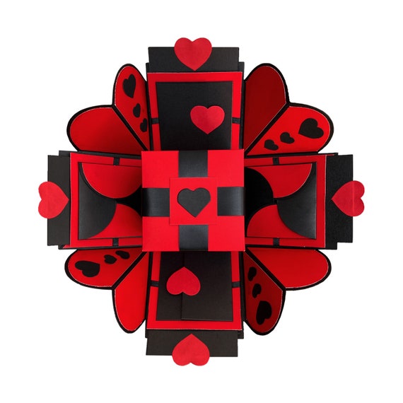 Red Explosion Gift Box: Handmade Photo Album for Valentine's Day