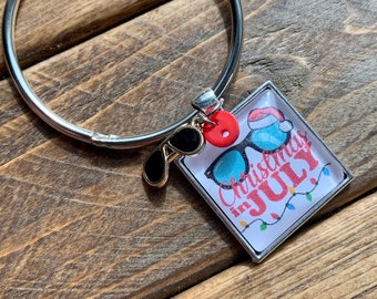 Christmas in July Thread Keep, Sunglasses Summer Floss Ring, Christmas Zipper Pull, Christmas in July Keychain, Sunglasses Summertime Charms