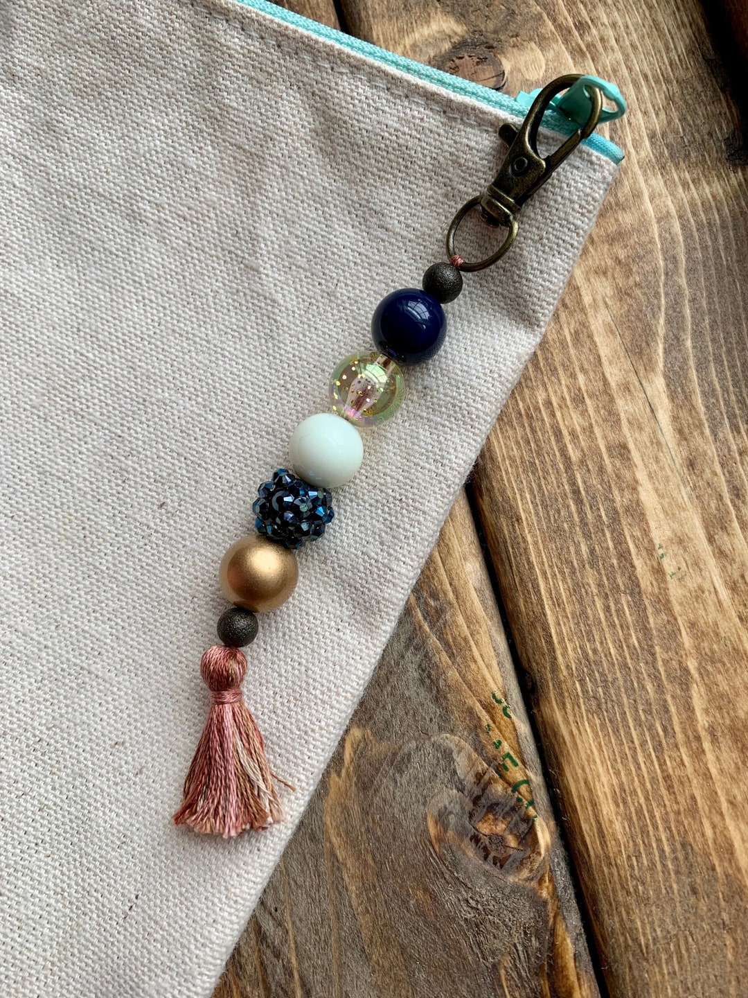 Beaded Zipper Pull Beaded Keychain Beaded Scissor Fob Etsy