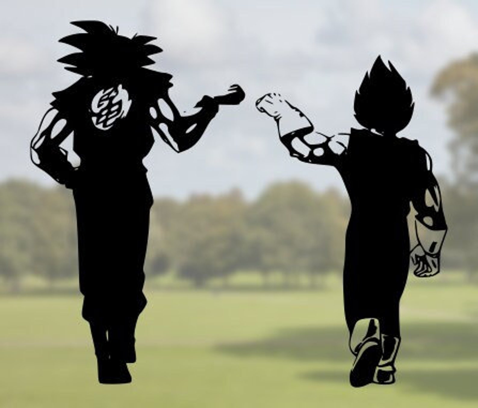 Goku y Vegeta Fist Bump Vinilo Car Decal Etsy España