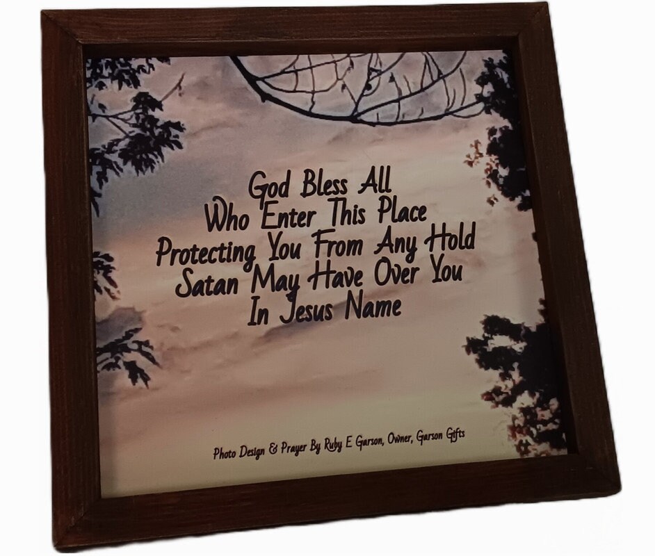Christian Front Door Sign 2Pk-GBA & GBA-H Designs, Rustic Front Door Signs, Porch Decor, Welcome Home Sign, Prayer Wood Signs, God Bless All