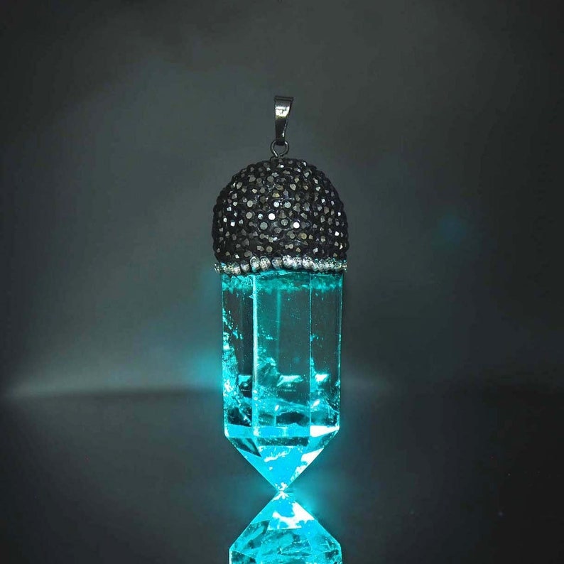 Glow in the Dark Clear Quartz Rechargeable Pendant Atlantis Etsy