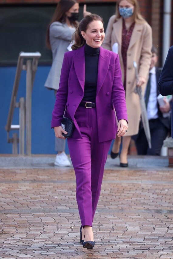 Purple 3 Piece Suit for Women Dressy Pant Suit Boho - Etsy