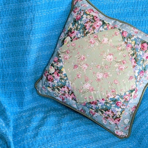 Scatter cushion. Bohemian, Boho, eclectic, soft throw cushion. Cover with hollowfibre filler.