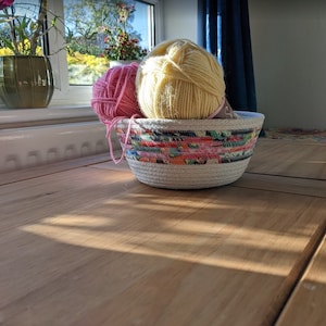 Rope Basket/Bowl with fabric overlay
