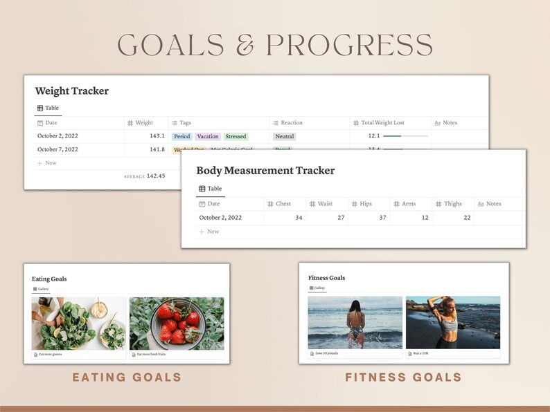 Ultimate Fitness Planner Notion Template 2023 Goal Daily Etsy