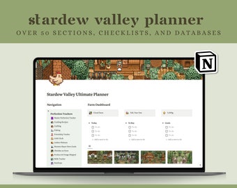 Stardew Valley v1.5 Notion Template, 1000+ Items, 50+ Sections, Perfection Tracker Planner, Checklists, Quests, Guides, Bundles